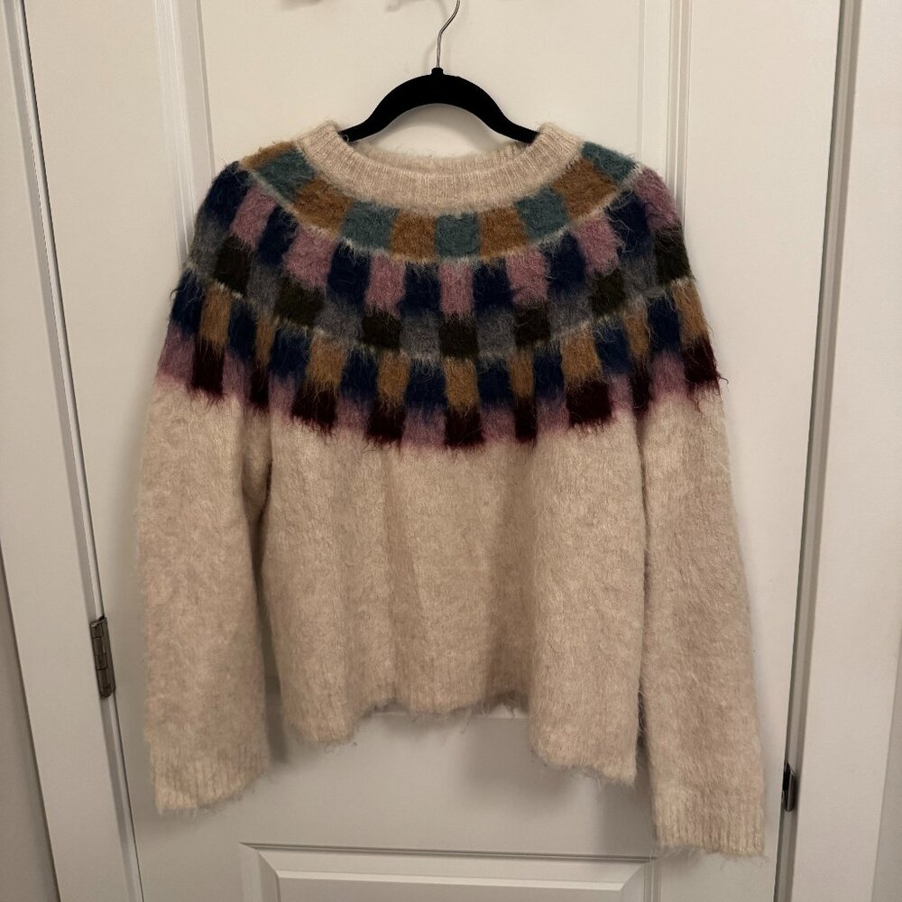 Madewell Multicolor Patterned Crew Neck Sweater